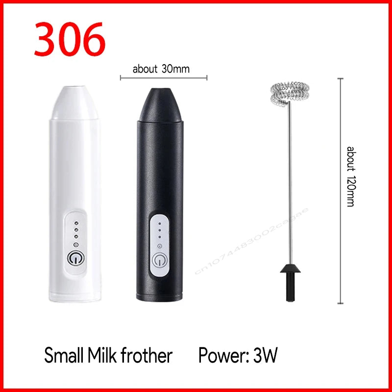CHAUD Mousseur à lait électrique + Fouet à œufs Recharge sans fil Type-C 3 vitesses Mini batteur à main Mousseur à café Outils de cuisine