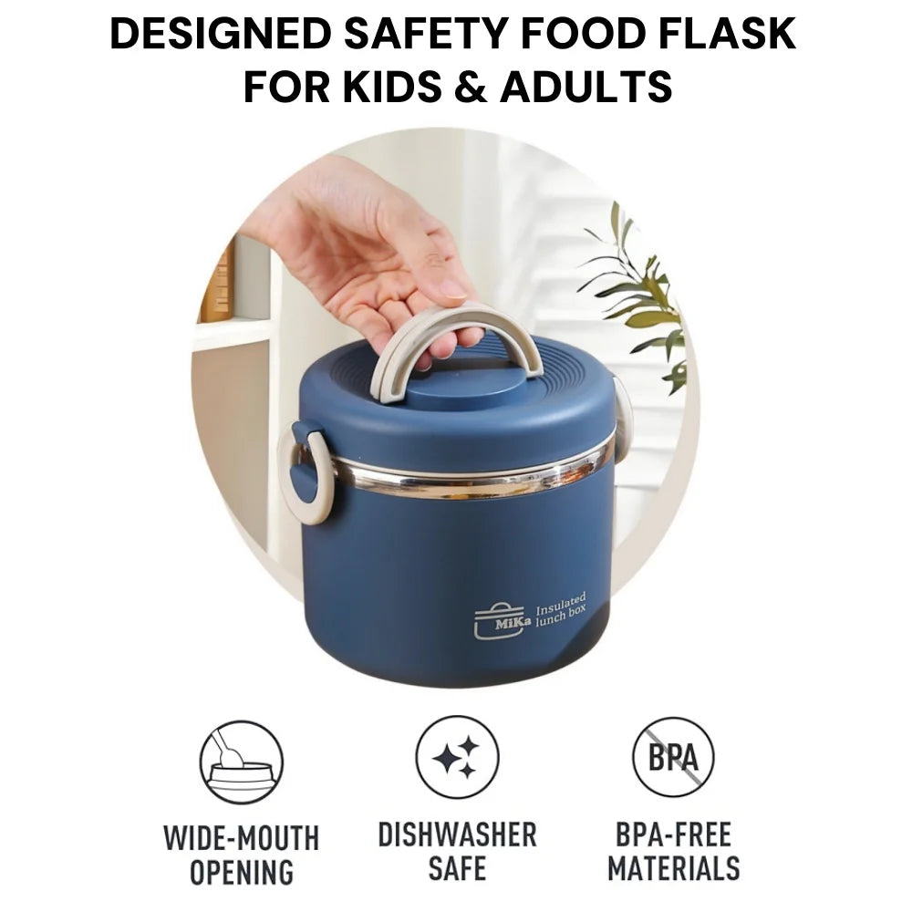 304 Stainless Steel Lunch Box 2 Layer Double Wall Thermal Food Jar, Insulated Bento Box Leakproof Lunch Container with lunch Bag