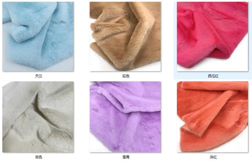 10mm Pile Length Fur Fabric Polyester Imitation Fur Fabrics Handmade DIY Encryption Thickening Fake Rabbit Hair Fur Plush Fabric