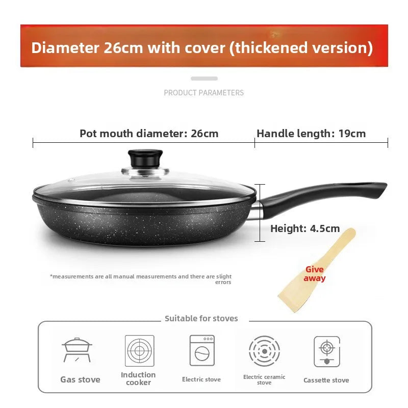Mafestone Poêle Ménagère à Faible Fumée, Poêle à Crêpes, Poêle Plate pour Steaks, Poêle Antiadhésive Universelle pour Cuisinière