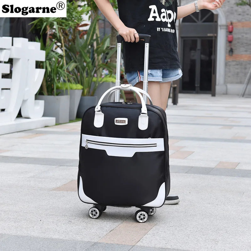 Fashion Rollkoffer Damen 4 Räder Spinner Reisetaschen Herren Geschäftsreise-Taschen Oxford-Koffer Wasserdichte Trolleys