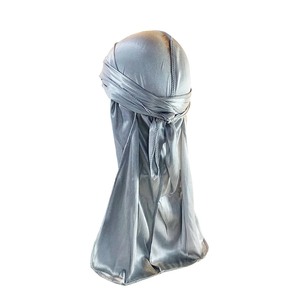 1-4Pcs New Silk Plus (High-Density) Durag Bandana Turban Hat Men Breathable Long Tail Doo Rag for men Durags Pirate Hat Headband