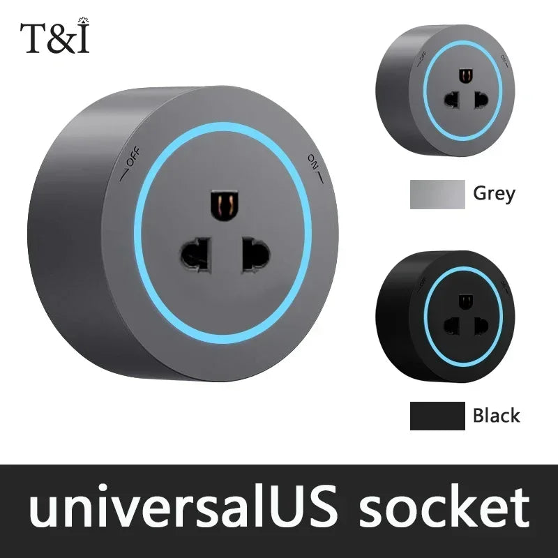 Wall Electrical Track Socket Home Kitchen Office Removable Extension Rail Socket Round Module Surface Mounted In The Countertop
