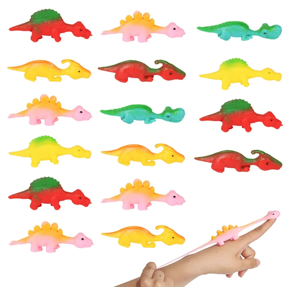 Lot de 10 Lance-Dinosaures Créatifs à Catapulte, Jouets Muraux Adhésifs pour Adultes et Enfants, Jouet Anti-Stress Lance-Dinosaures