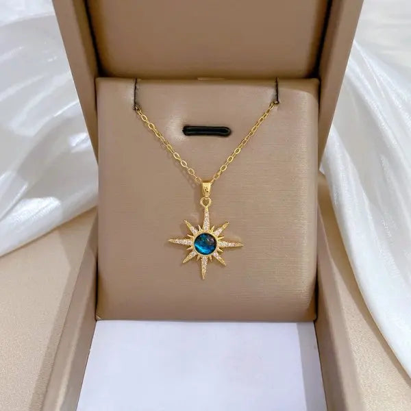 Exquisite Mikro-Inlaid Zirkon Schmetterlings-Quasten-Halskette für Damen Edelstahl Mond Schmetterling Blume Schlüsselbein-Choker-Schmuck