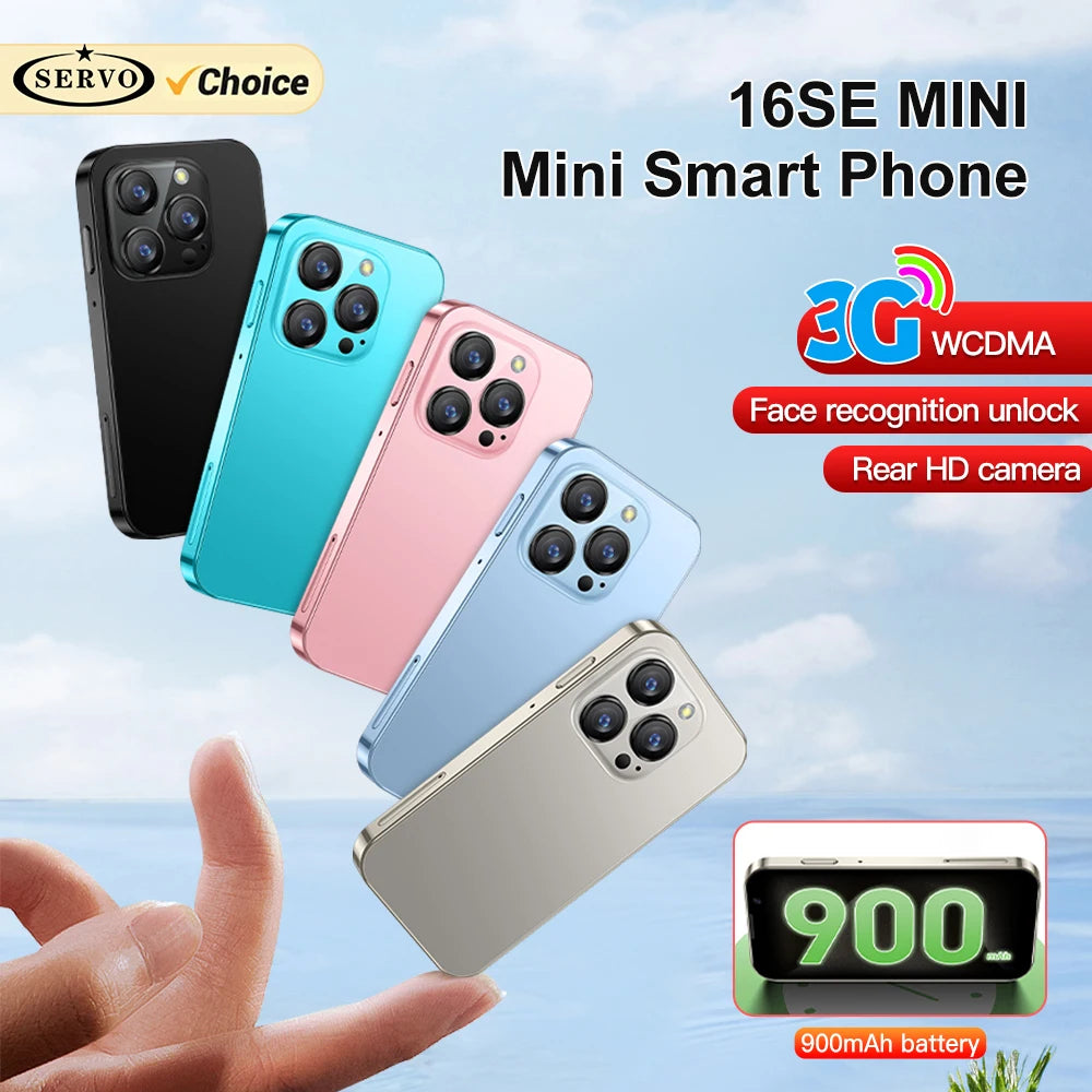 Mini Smartphone SERVO 16SE 16 Go ROM Android 9.0 Wifi Double SIM Veille Play Store 3G WCDMA Petit Téléphone Portable Intelligent 3.0" Nouvelle Version