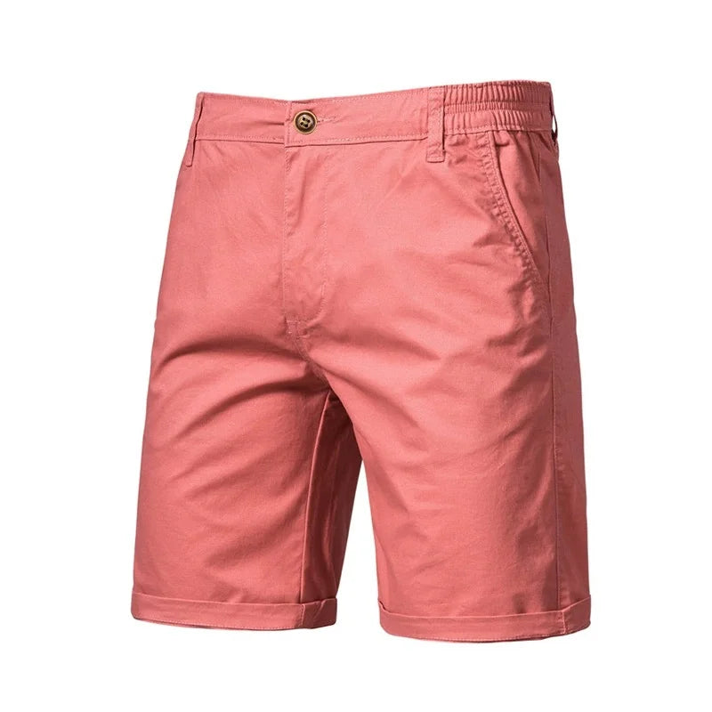 Nouveau short décontracté d'été pour homme - Pantalon coupe slim à jambe droite de cinq pouces dans des couleurs unies tendance pour les vêtements masculins.
