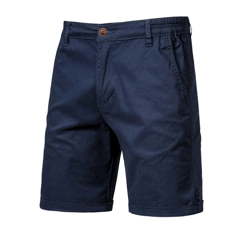 Nouveau short décontracté d'été pour homme - Pantalon coupe slim à jambe droite de cinq pouces dans des couleurs unies tendance pour les vêtements masculins.