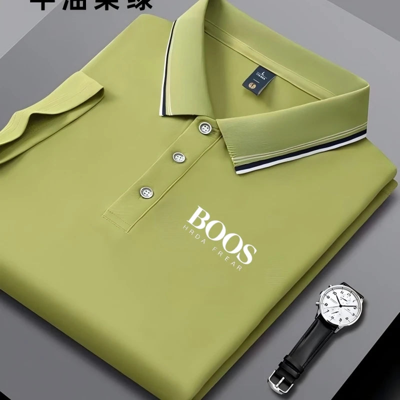 Besticktes neues Herren Business Casual Kurzarm-Poloshirt, modisches, atmungsaktives, bequemes und vielseitiges Oberteil