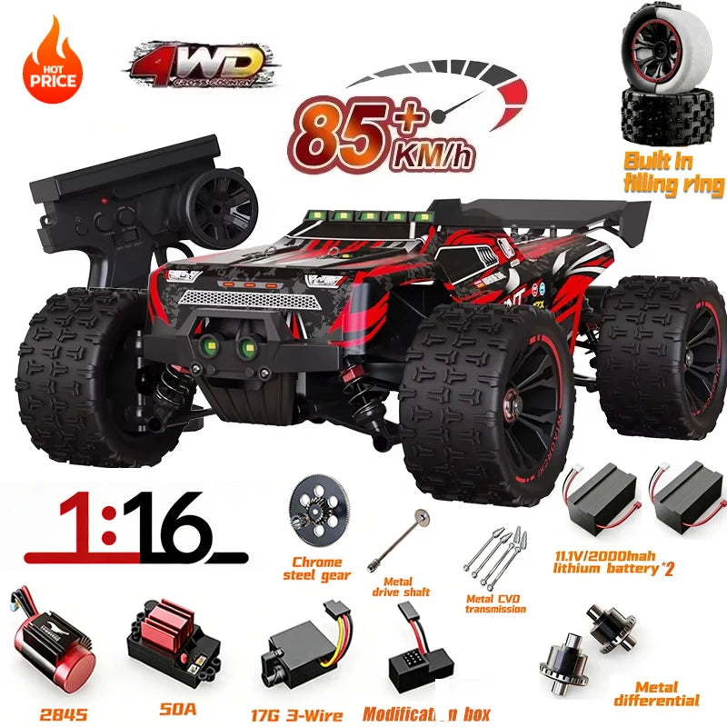 SG116MAX SCY9522 1:16 High Speed Drift Racing 80KM/H Brushless Motor 4WD 9522PRO 50KM/H RC Car Off Road Car Toys For Kid Gift