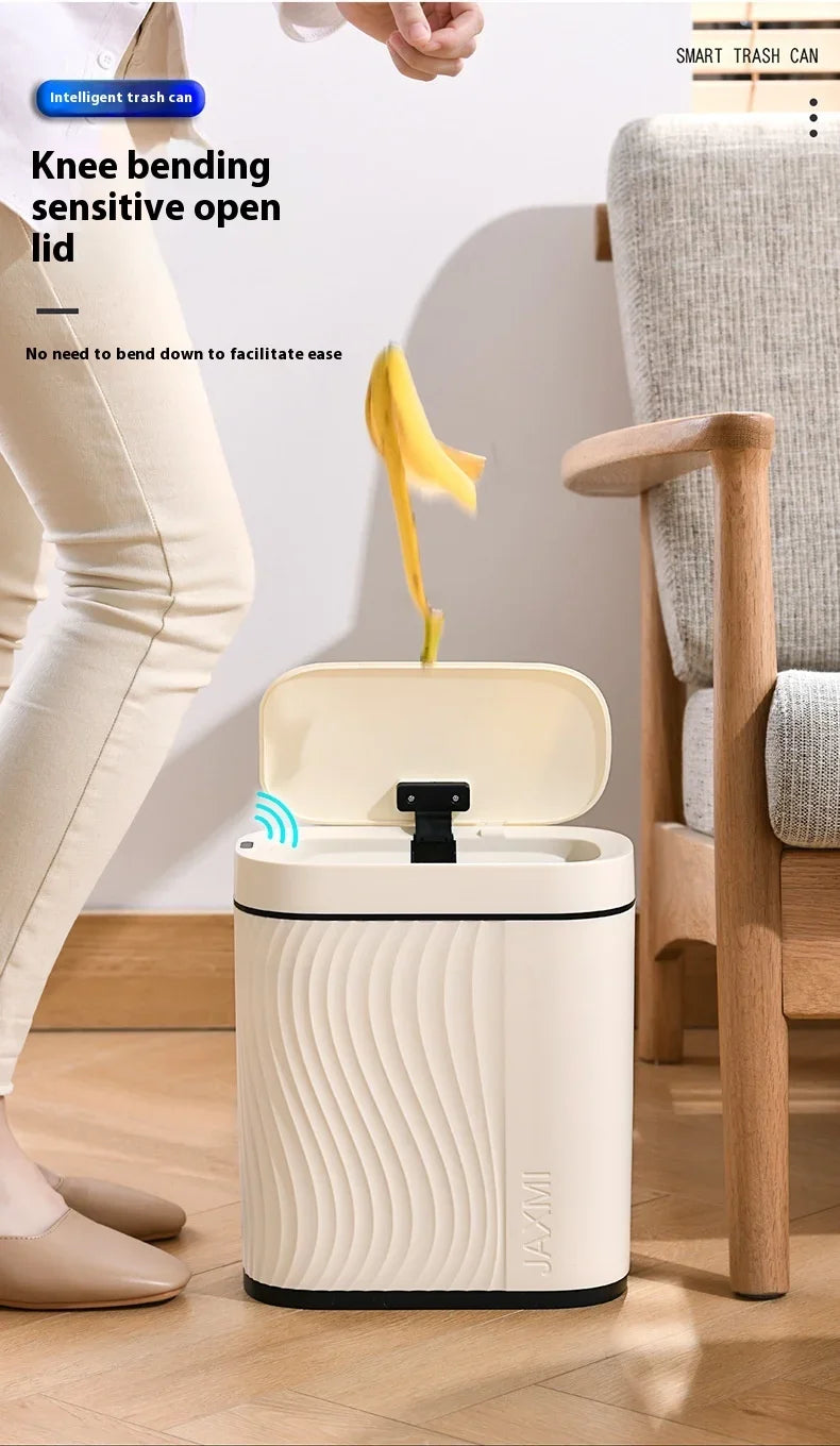 Intelligenter Sensor-Mülleimer Haushalt Leicht Luxuriöser Automatischer WC-Mülleimer Schmaler Schlitz mit Deckel Elektrischer Mülleimer