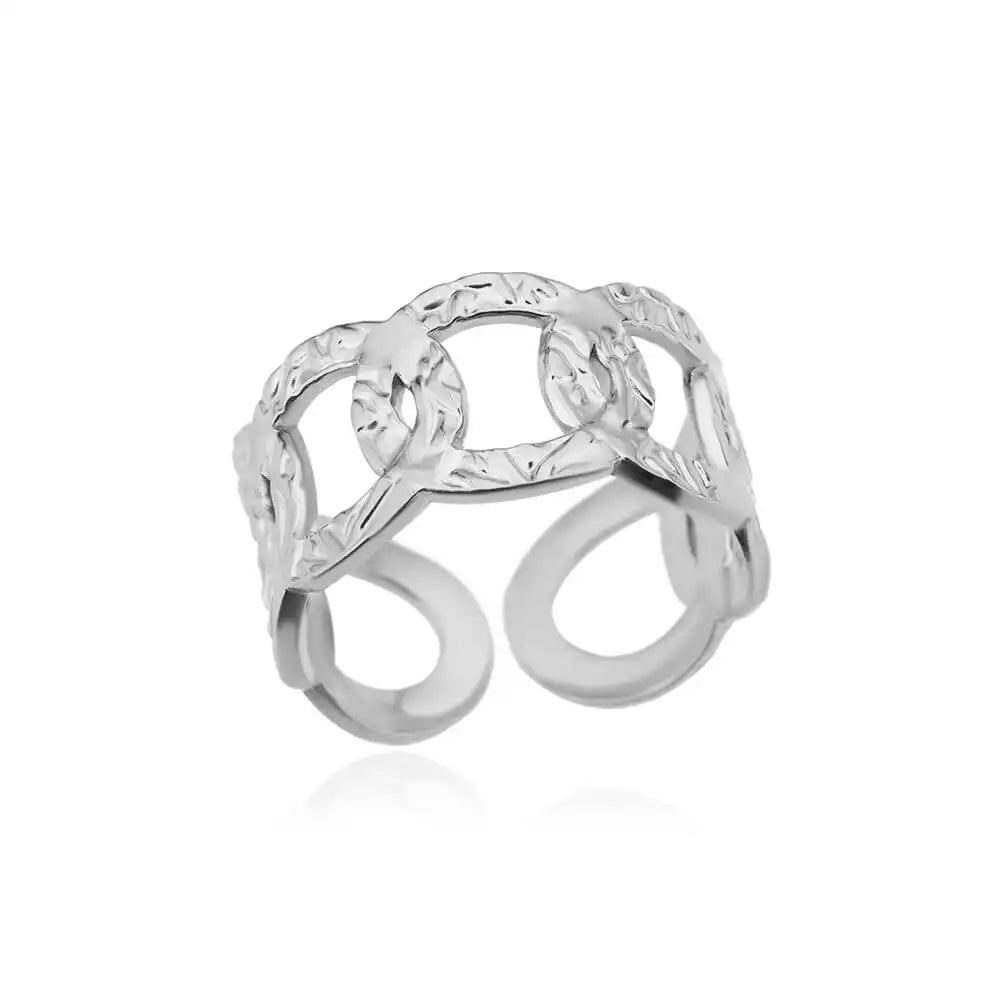 Edelstahlringe für Damen 2024 Trend Offener Goldfarbener Doppelperlenring Hochzeit Ästhetischer Schmuck Paar Geschenk anillos