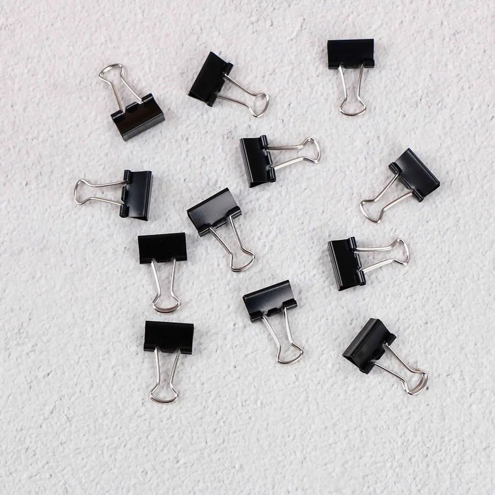 10pcs  Black Metal Binder Clips Notes Letter Paper Clip Office Supplies Binding Securing Clips 15/19/25/32mm