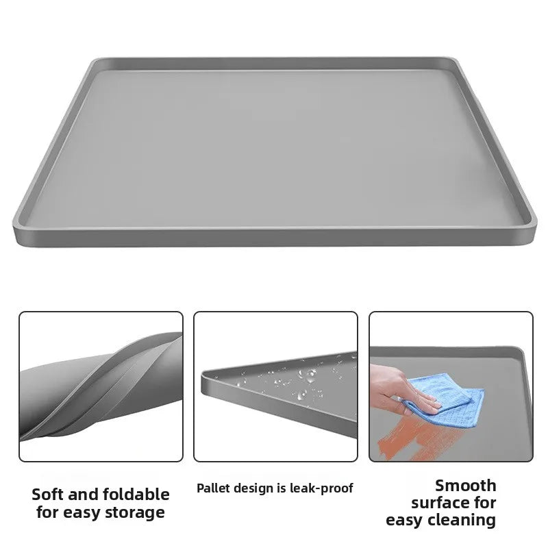 Silikon-Waschmaschinenmatte, Aufbewahrungsmatte, multifunktionale staubdichte und wasserdichte Waschmaschine, Trocknerschutz oben