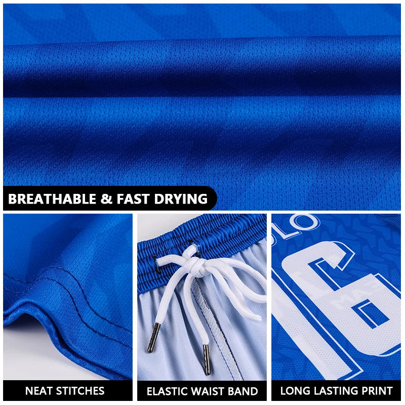 Maillot de football personnalisé par sublimation, uniforme de football en polyester, uniforme de football pour club, maillot de football respirant pour hommes