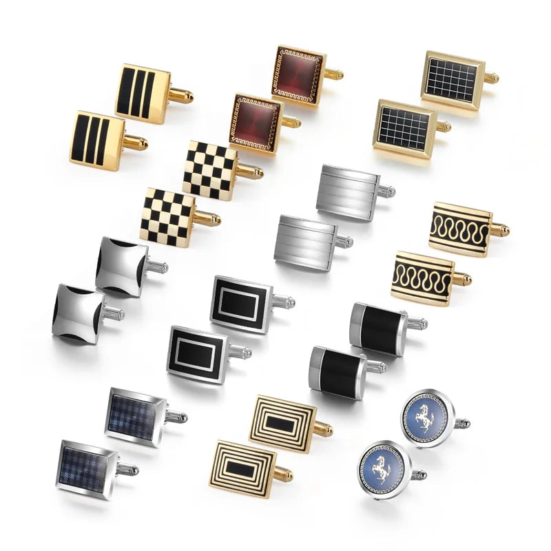 1 Paire Boutons De Manchette Carrés En Cuivre Et Pinces À Cravate Pour Hommes, Cadeaux De Mariage De Luxe, Bijoux De Mode, Poignets Pour Hommes