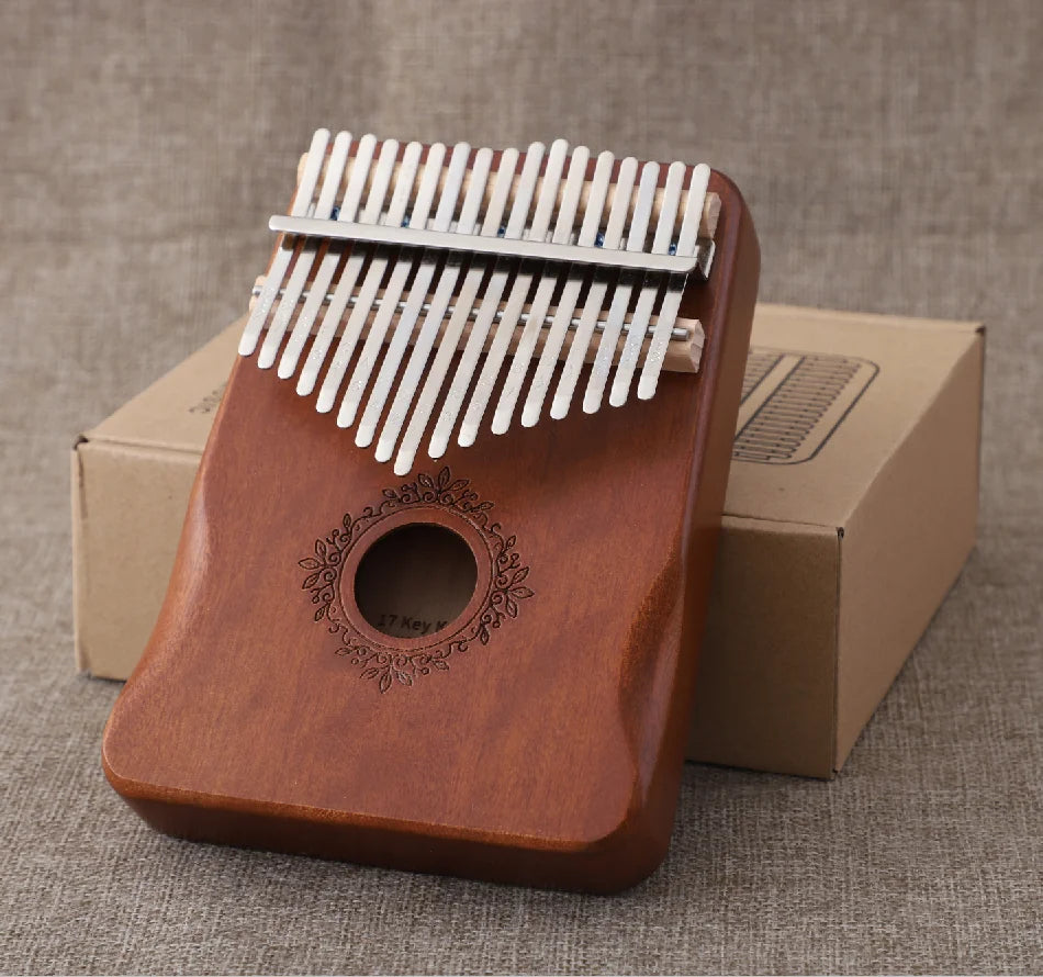 Kalimba Musikinstrument Daumenklavier 17 Tasten Mahagoni Holz Fingerklavier Kombinationsgeschenke für Kinder Tragbares Mbira Fingerklavier