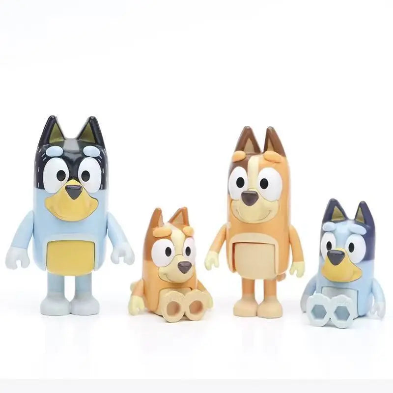 Nouvelle famille mignonne The Bruy Figurine d'action de dessin animé Bingo aux yeux bleus Poupée modèle Jouets animés pour enfants Cadeau d'anniversaire de Noël 8/12pcs un ensemble