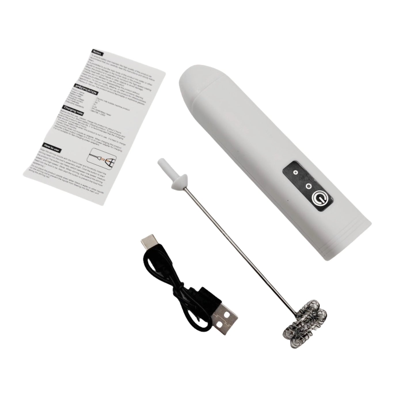 Mousseur à lait sans fil électrique Type-C Mixeur portatif en acier inoxydable Mini fouet pour café Cappuccino Crème