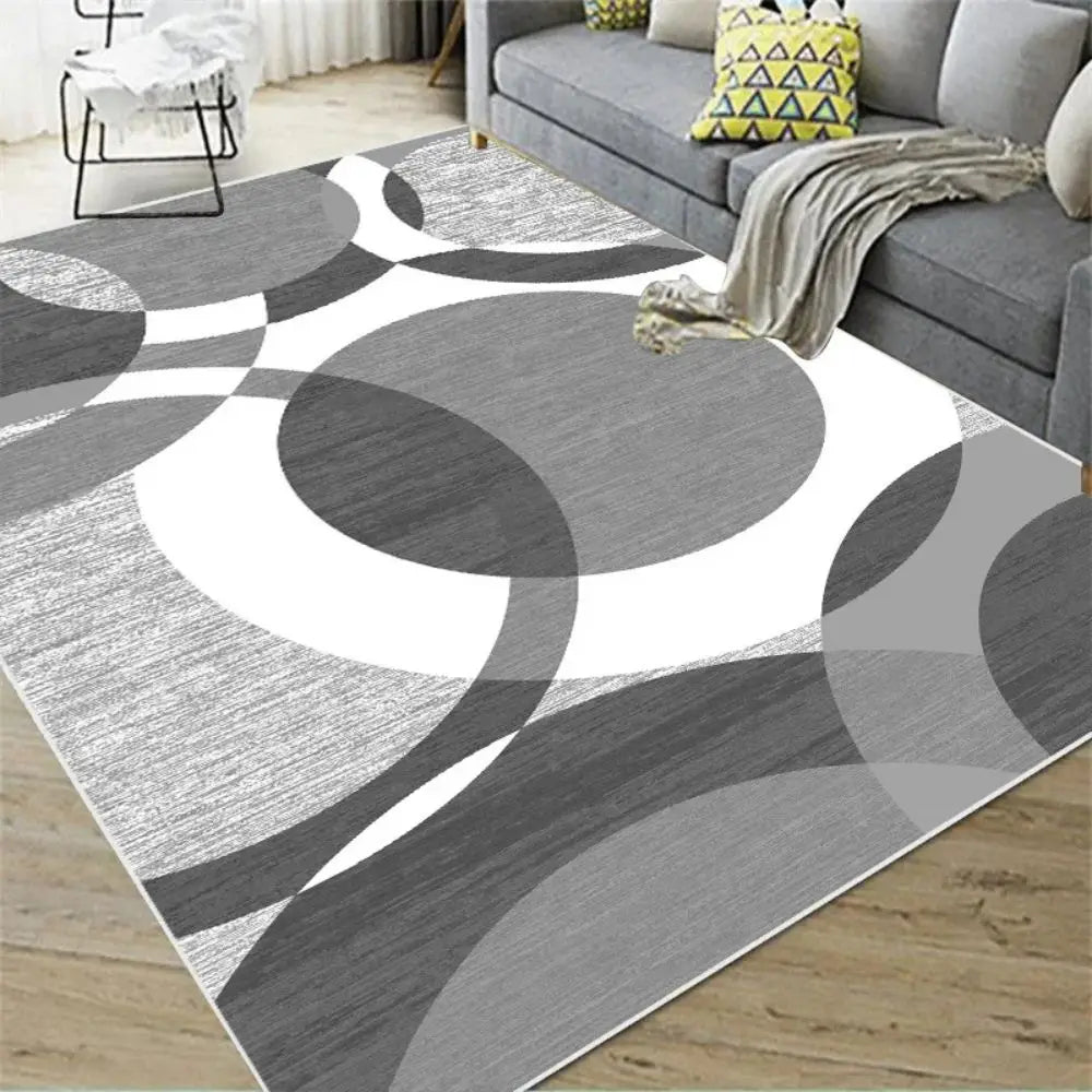 VIKAMA Nordischer Abstrakter Teppich Wohnzimmer Schlafzimmer Küche Esszimmer Fußmatte Heimdekor Geometrische Große Teppichmatte