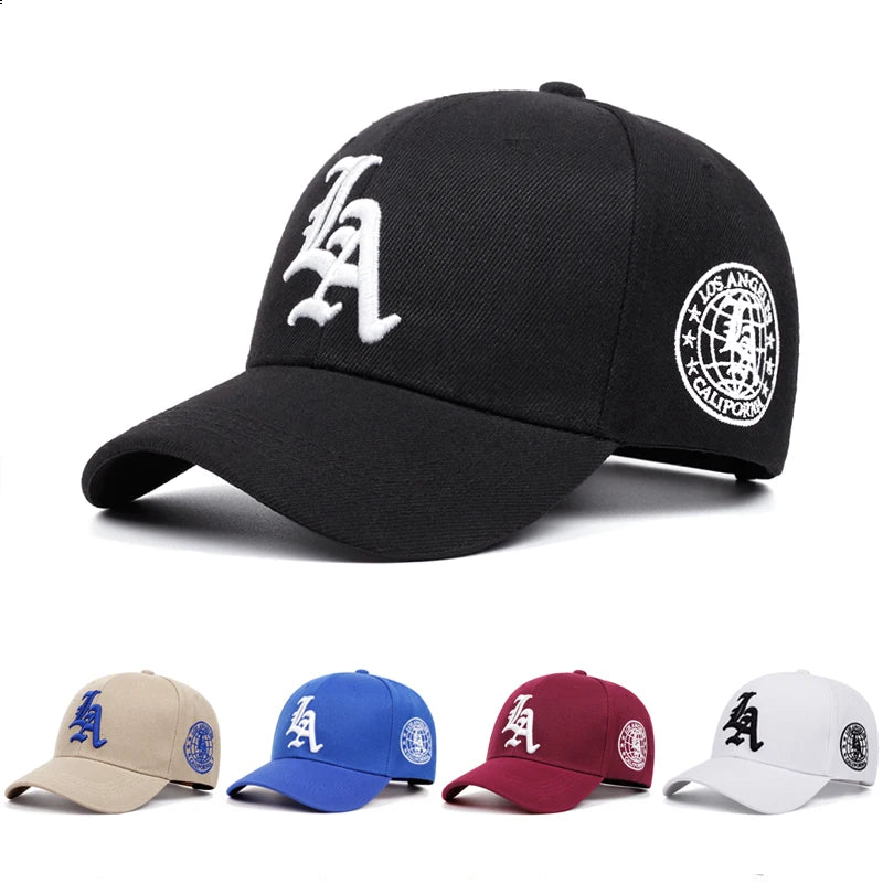 Casquette de baseball tendance pour femme, broderie latérale "New LA Letter" 2025, casquette décontractée pour homme, casquette pare-soleil de sport en plein air, casquette hip-hop