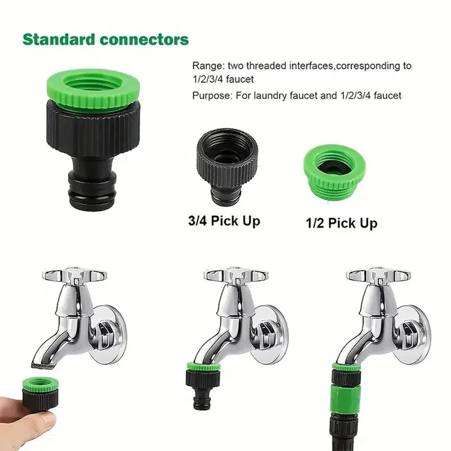 Tuyau magique extensible 25FT-200FT Conception légère Pistolet à 7 fonctions de pulvérisation d'eau Matériaux durables Outils d'arrosage pour la maison et le jardin