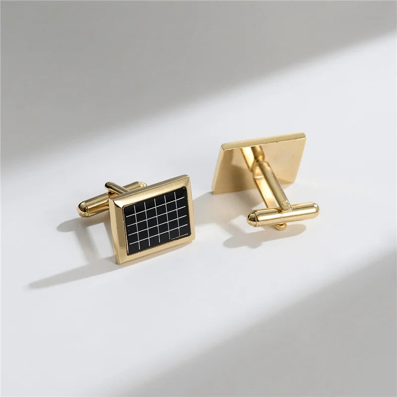 1 Paire Boutons De Manchette Carrés En Cuivre Et Pinces À Cravate Pour Hommes, Cadeaux De Mariage De Luxe, Bijoux De Mode, Poignets Pour Hommes