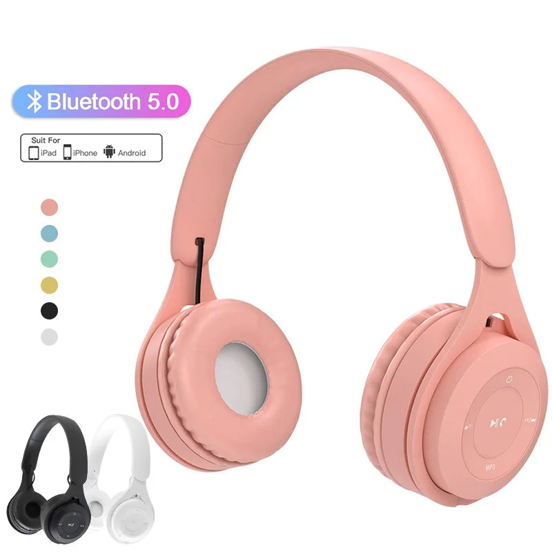 Écouteurs sans fil Bluetooth pour enfants, Casques stéréo pliables, Casques de jeu supra-auriculaires pour Android iOS