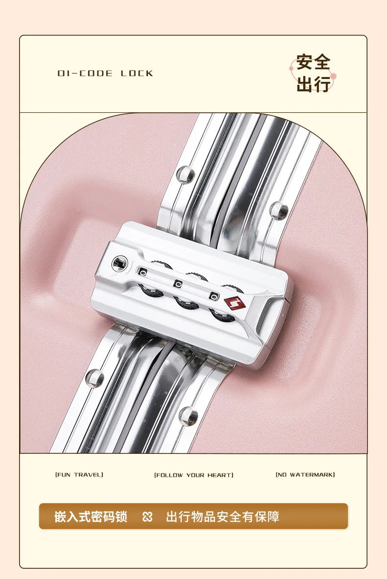 Nouvelle valise trolley universelle à roulettes 18 pouces 2024, sac de maquillage cabine pour hommes et femmes