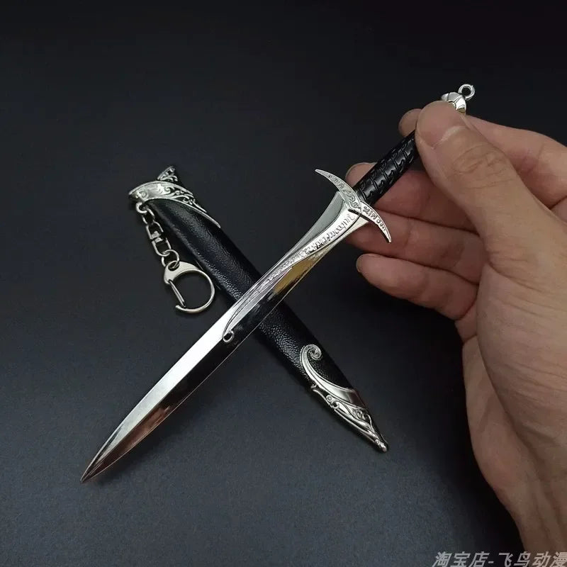 18-22cm Seigneur des Anneaux Arme Médiévale Glamdring Aragorn Narthil Épée Métal Katana Samouraï Porte-clés Ornements Cadeaux Jouet