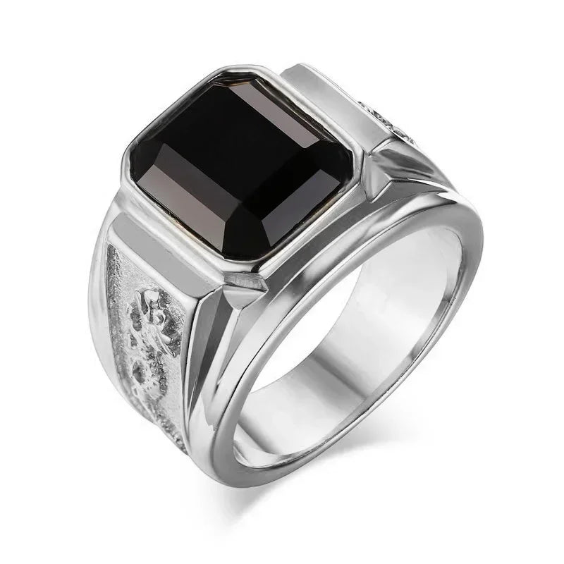 Nouvelles bagues brillantes en métal 2023 pour hommes, anneaux géométriques larges, chevalière carrée, style punk, bijoux fantaisie, vente en gros