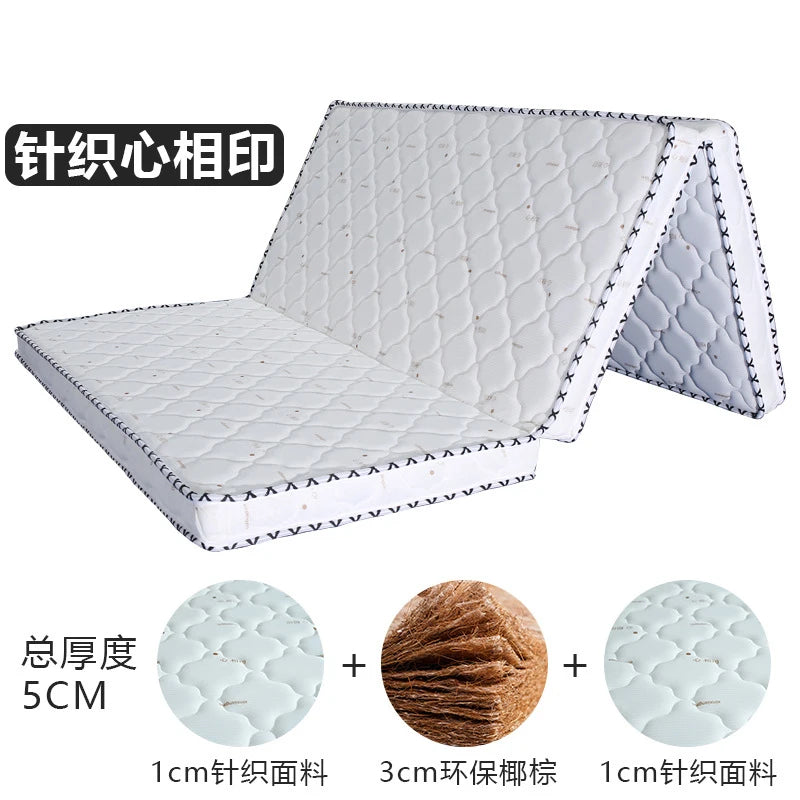 Natural coconut palm mattress pad 1.8m 1.5m soft and hard coir palm folding mattress children's mattress 100% natural coir mats