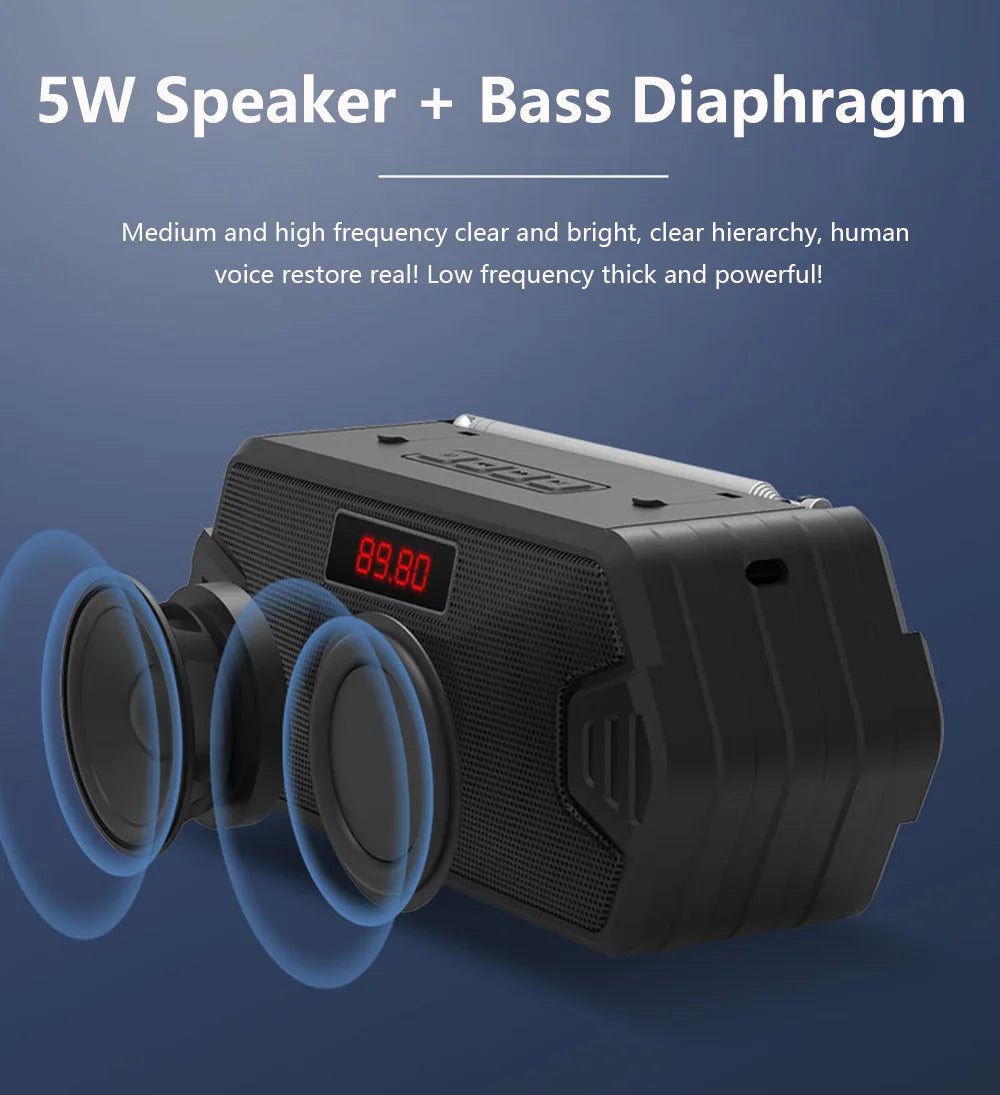 Portable Wireless Speaker Bluetooth-compatible Outdoor USB Speakers With FM Radio Receiver AUX TF MP3 Loudspeaker For Phone PC