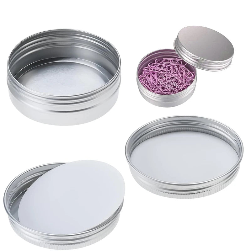 5 ml 10 ml 15 ml 30 ml 50 ml 80 ml round aluminum box tin can screw lid storage scented candle lip balm oil empty jar 10 pcs