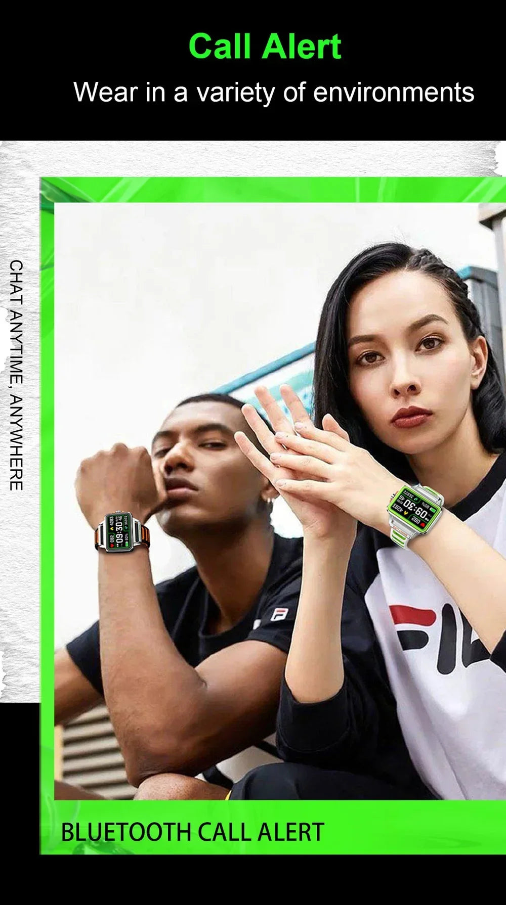 Hip-Hop-Fashion-Persönlichkeit Smartwatch 1,57 Zoll HD-Bildschirm 24h Kontinuierliche Herzfrequenz Schlafmonitor Spiel Wasserdichte Smartwatch