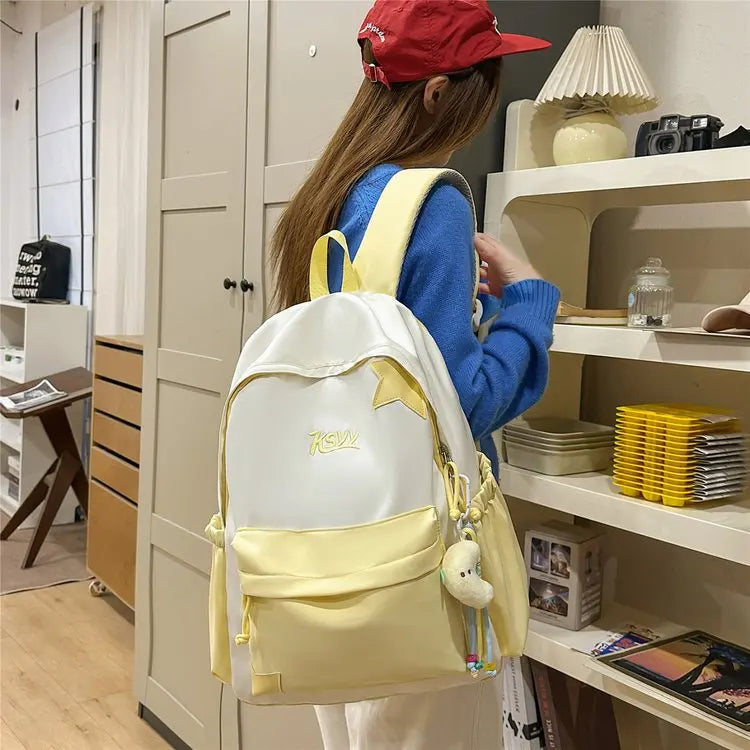 Nouveau Sac à Dos de Collège Imperméable pour Femme, Grande Capacité, Sacs d'École Tendance pour Ordinateur Portable, Joli Sac de Voyage pour Fille, Cool