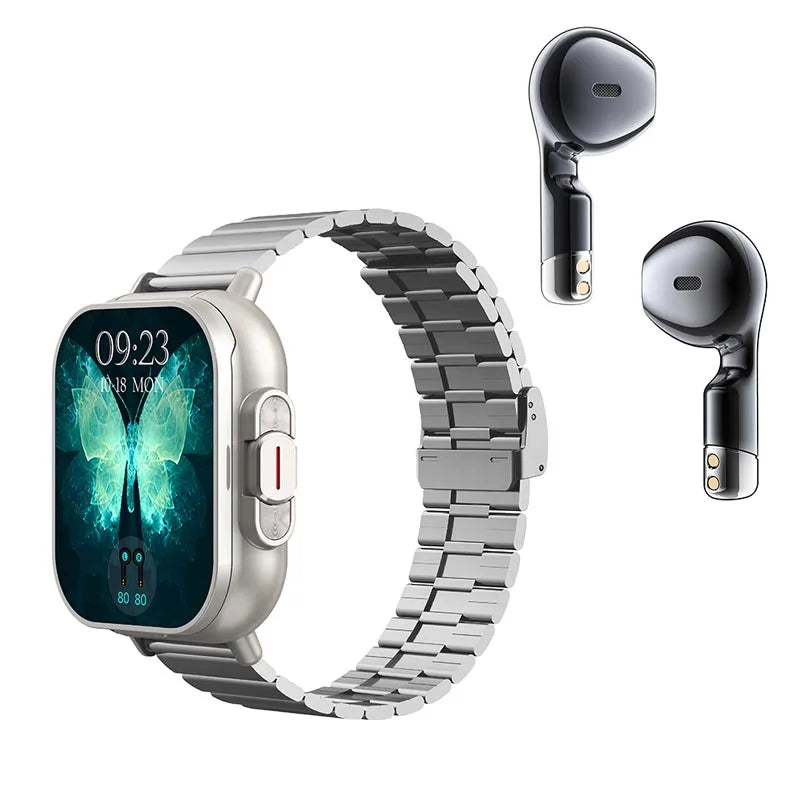 Montre Intelligente 2026 D8 Pro avec Écran 2,01 pouces, Écouteurs sans Fil, Fréquence Cardiaque, Pression Artérielle, Oxygène Sanguin et Assistant Sportif