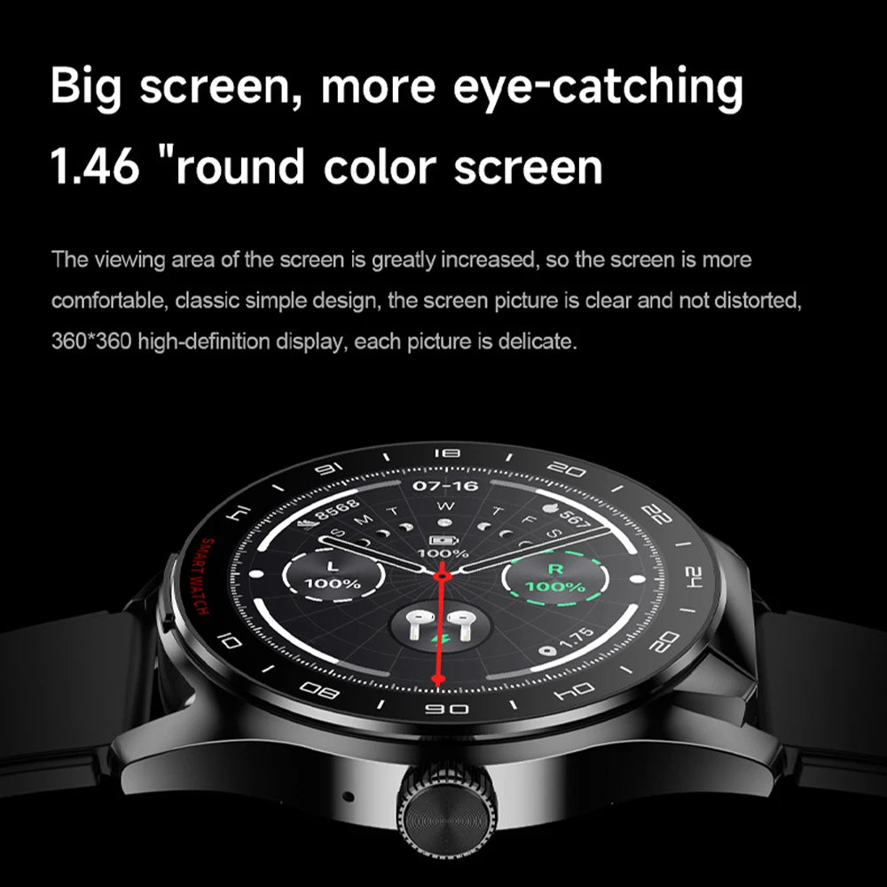 2025 Neue NFC Herren Smartwatch Bluetooth-Anruf Herzfrequenzüberwachung HD Großbildschirm TWS 2-in-1 Sport-Trajektorie Damen Smartwatch