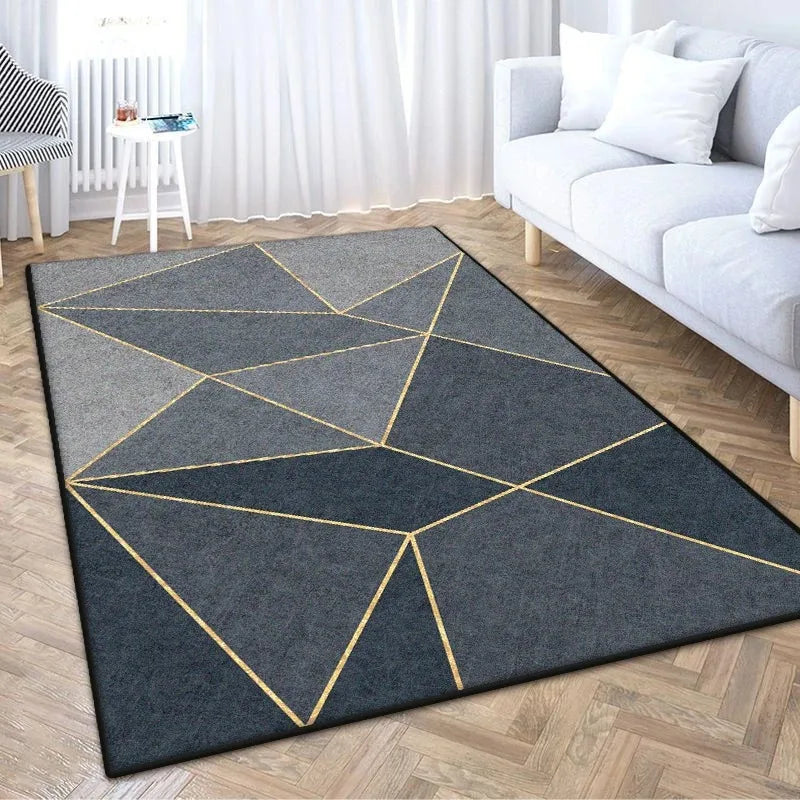 Moderner geometrischer TEPPICH FÜR WOHNZIMMER Leichte Luxus-Dekoration Schlafzimmer Leicht zu reinigender Teppich Große Fläche Wohnzimmer Anti-Rutsch-Matten