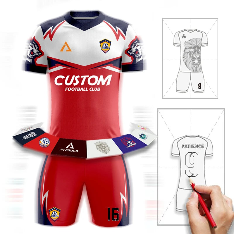 Maillot de football personnalisé par sublimation, uniforme de football en polyester, uniforme de football pour club, maillot de football respirant pour hommes