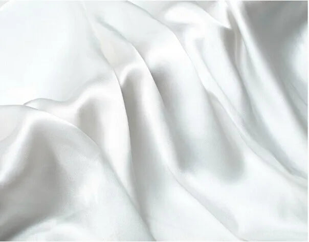 3/5/10m Hochwertiger reiner Satin Chiffon Kreppstoff Nähen Seidig Uni Hemdkleid Mode Stoff Blau Schwarz Weiß Meterware