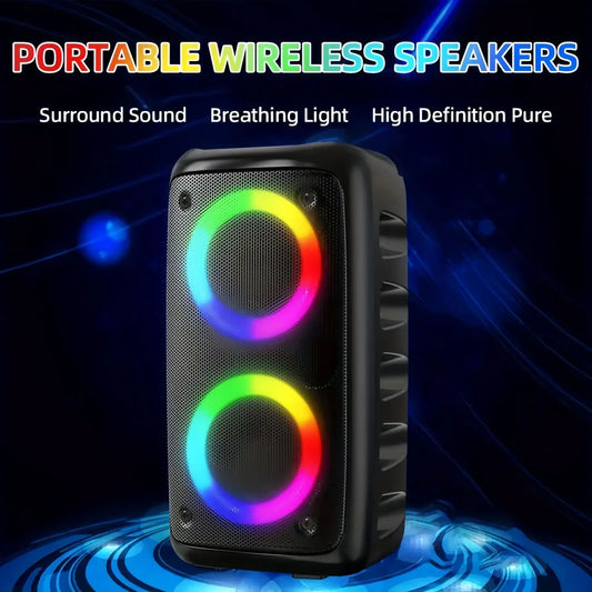 Karaoke Radio FM Bluetooth Lautsprecher Tragbar Kabellos Mit Mikrofon Lampe Maschine Caixa De Som Sound Box Musik Subwoofer LED TWS