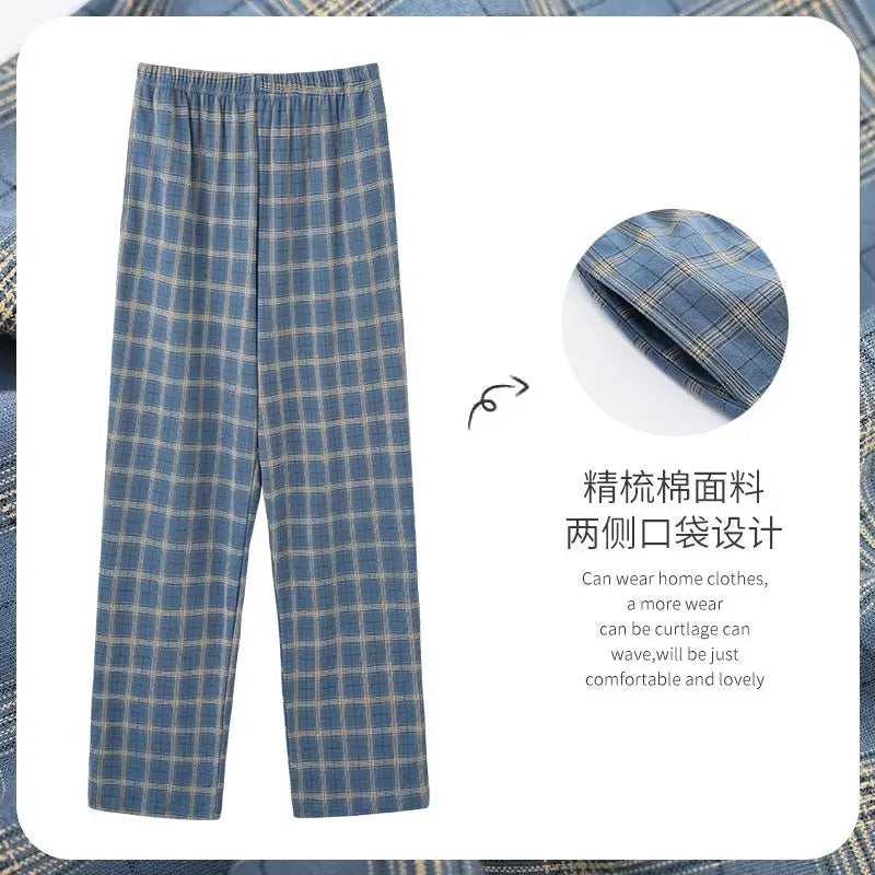 Neue Art Hot Sale Baumwoll-Karo-Pyjamahose für Erwachsene, Heimtextilien, Baumwollhose, Baumwollpyjama, Herren-Schlafunterteil, Homewear