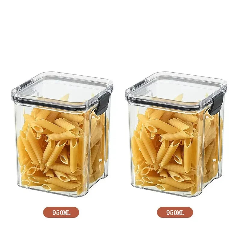 Bocaux scellés de 460 à 1800 ml, organisateur de cuisine pour le stockage des céréales, grand réservoir en plastique, boîte de rangement étanche à l'humidité, bocaux à condiments ménagers