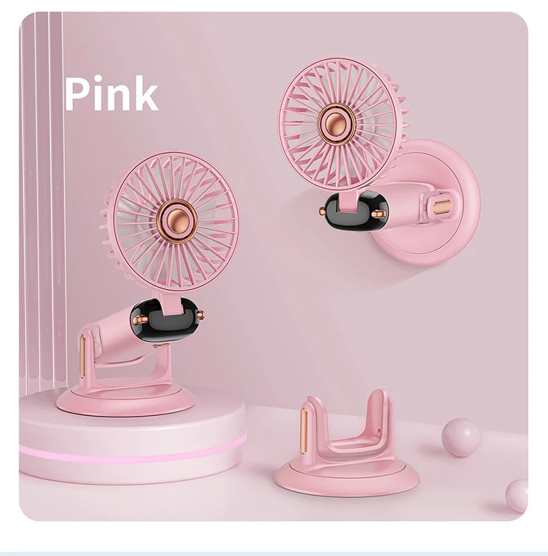 Mini ventilateur portable 3000 mAh pliable, à poser sur un bureau, à suspendre autour du cou, 5 vitesses, rechargeable par USB, support de téléphone, écran d'affichage