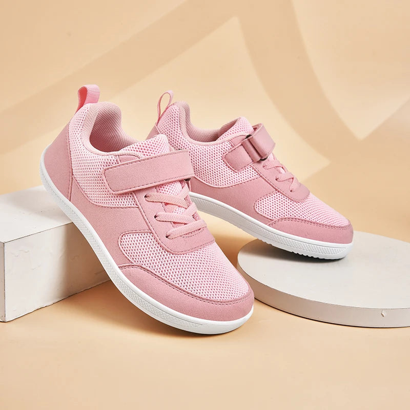 Chaussures enfants à bout large, pieds nus, pour garçons et filles, baskets bébé légères en maille, chaussures de tennis artificielles pour tout-petits