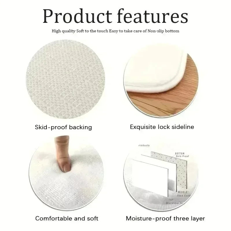 Light Luxury Marble Floor Mat Living Room Decoration Mat Office Soft Fluffy Carpet Bathroom Laundry Room Carpet Room Supplies