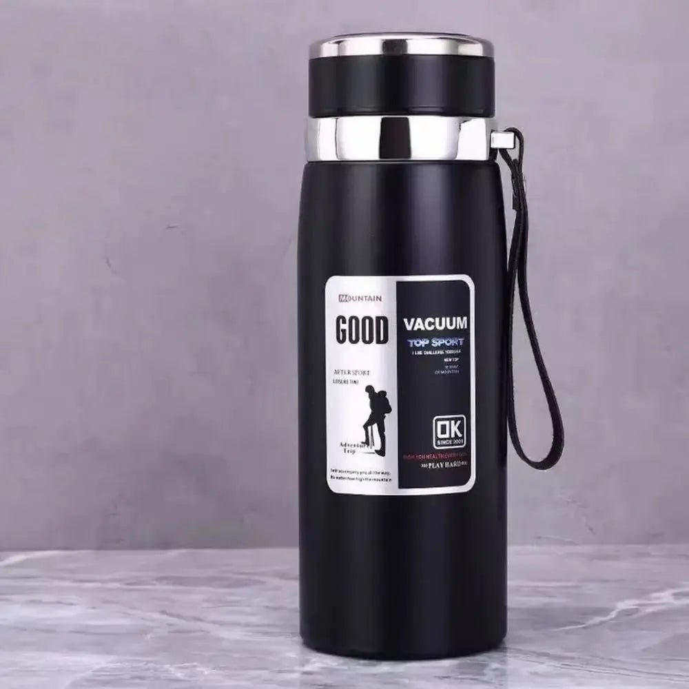 800/1000ml Sport-Thermosflasche, groß Fassungsvermögen, Edelstahl, tragbare Vakuumflasche, auslaufsicher mit Aufhängeband