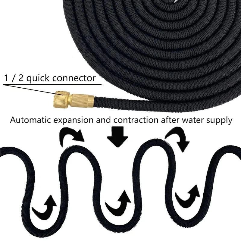 Nouveau Tuyau d'arrosage magique extensible haute pression avec pistolet pulvérisateur pour lavage de voiture, outil d'irrigation et d'arrosage extérieur