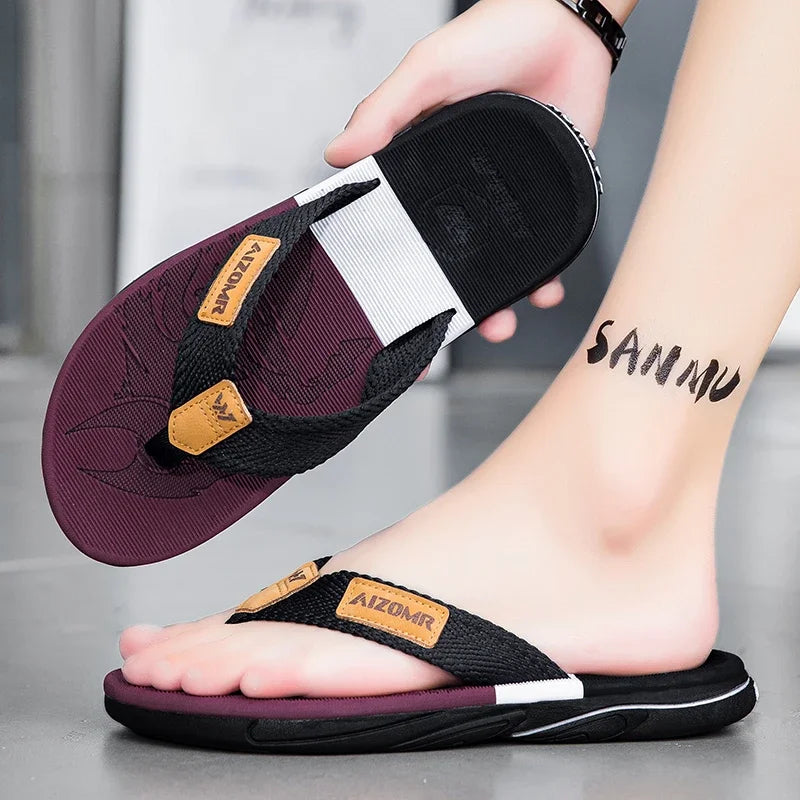 Man House Flip Flops Summer Breathable Beach Shoes EVA Slippers Sandals Men Luxury Flip Flops Soft Slippers Home Clogs Slides